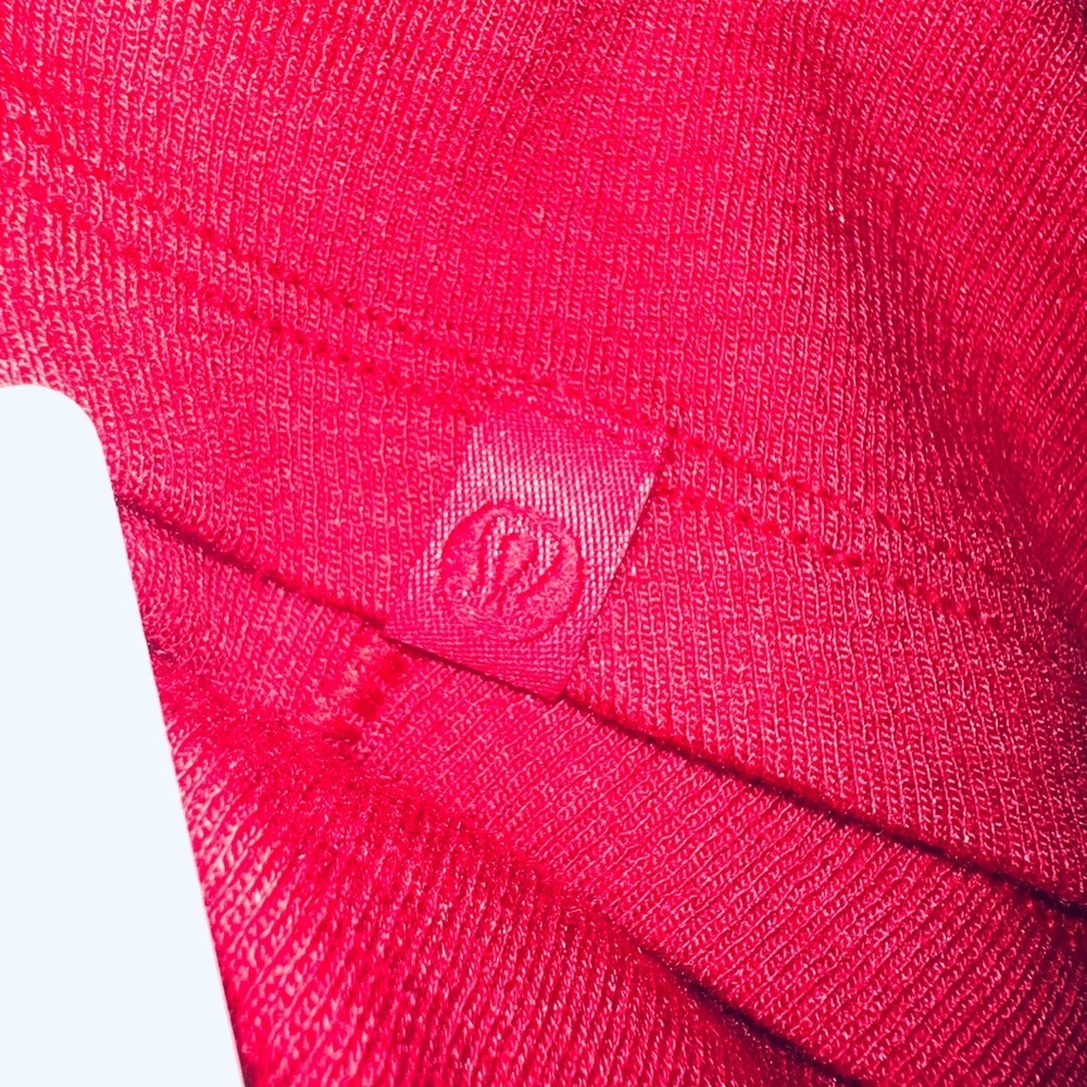 Lululemon Red Ribbed Hold Tight Long Sleeve Henley Top - Picture 11 of 11